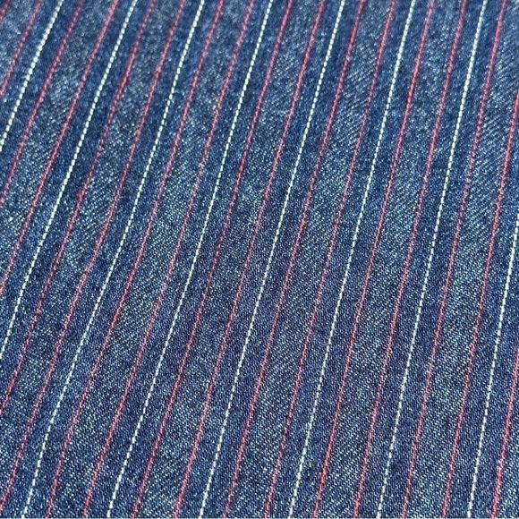 AE cropped pin stripe denim pants mom jean 8 short - Picture 8 of 9